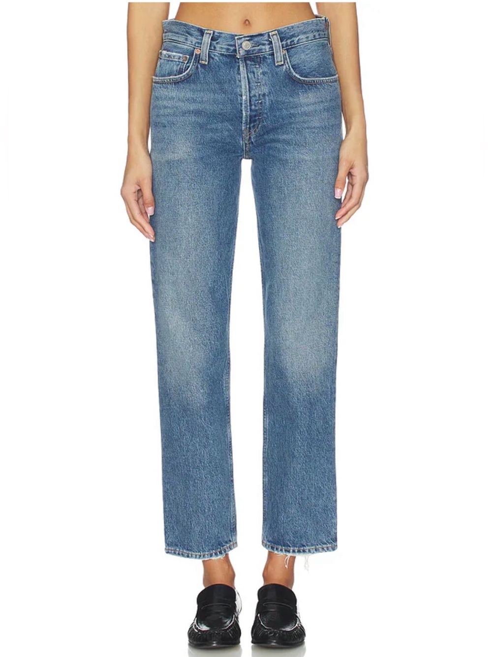 AGOLDE Romney Mid Rise Vintage Straight Leg Jean in Bounty